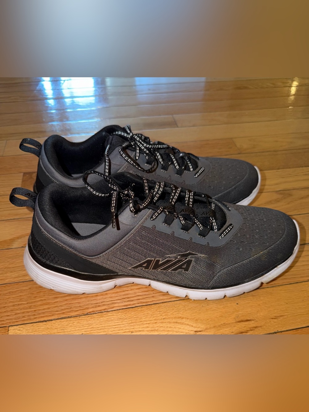 Avia AviFactor 2.0 Black Gray Running Sneakers Athletic Shoes AA50006-MVBS Sz 13